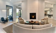Ritiro Apartments clubhouse lounge fireplace