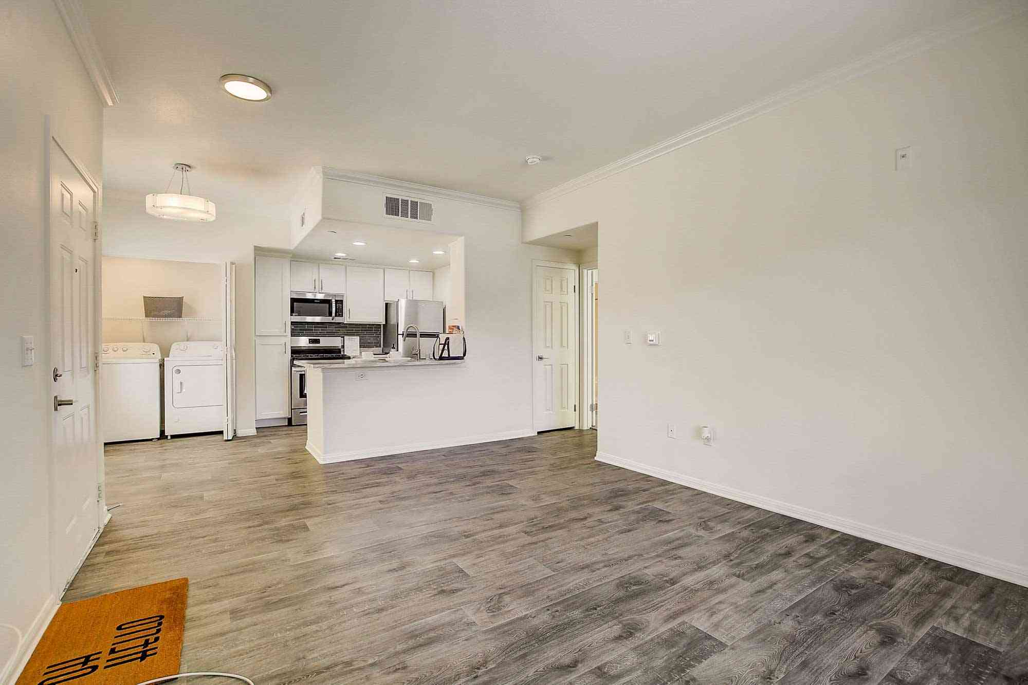 livingroom kitchen laundry