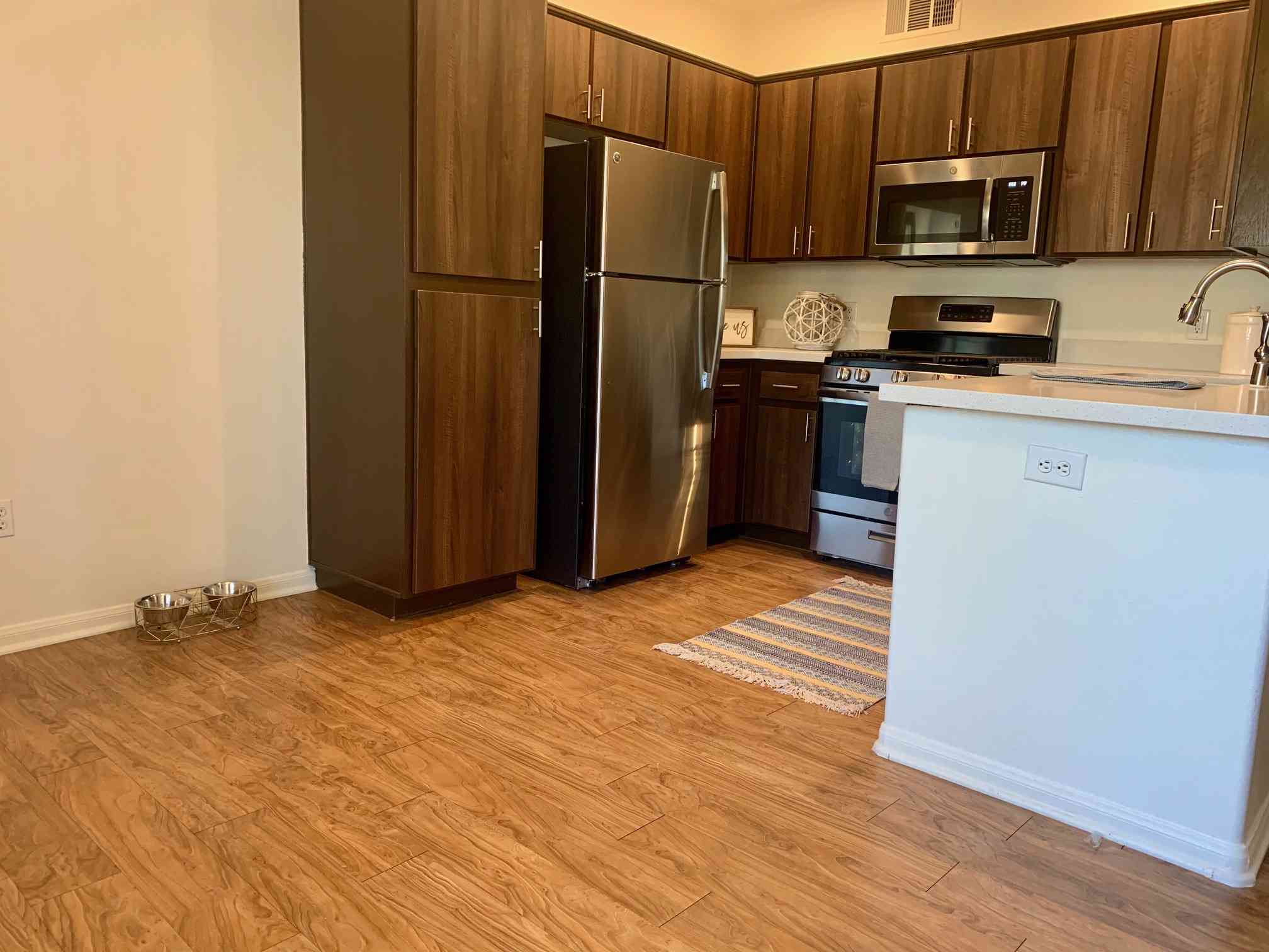brown cabinet kitchen view
