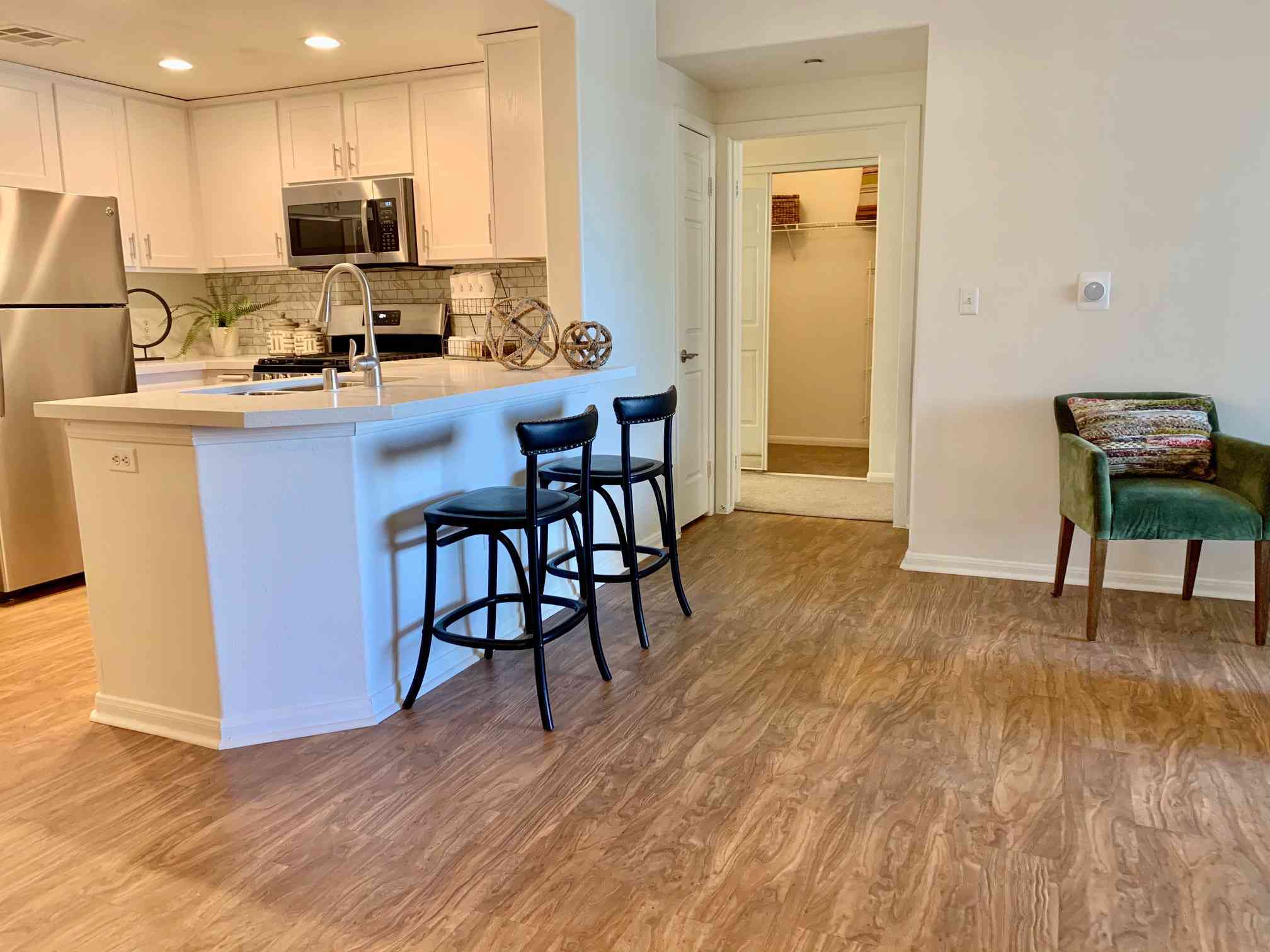 kitchen breakfast bar hallway