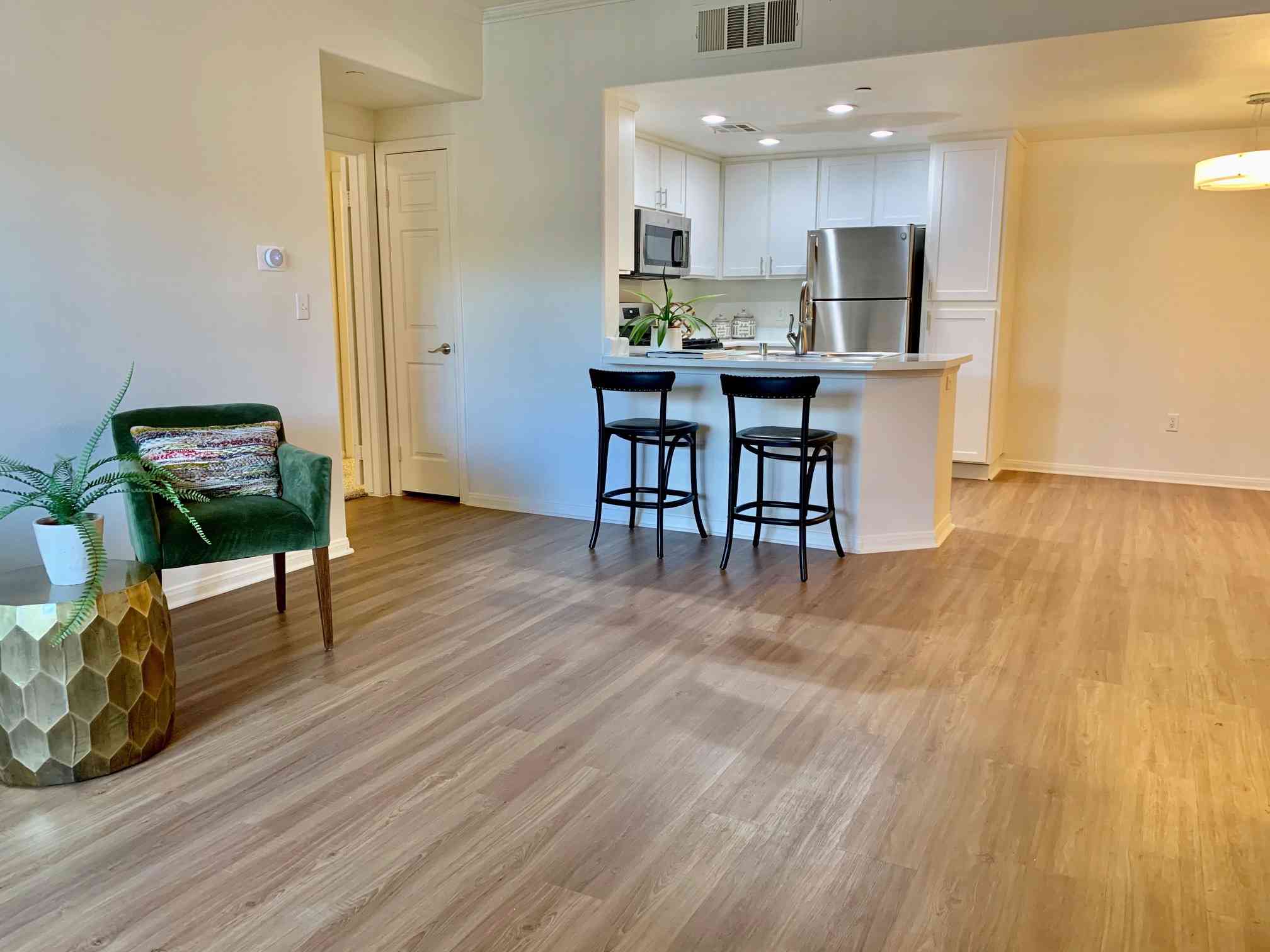 living room breakfast bar view