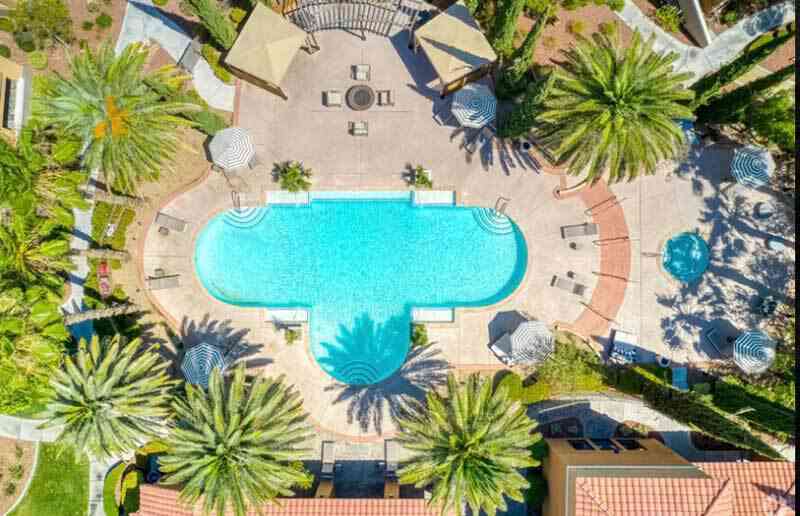 community pool aerial photo