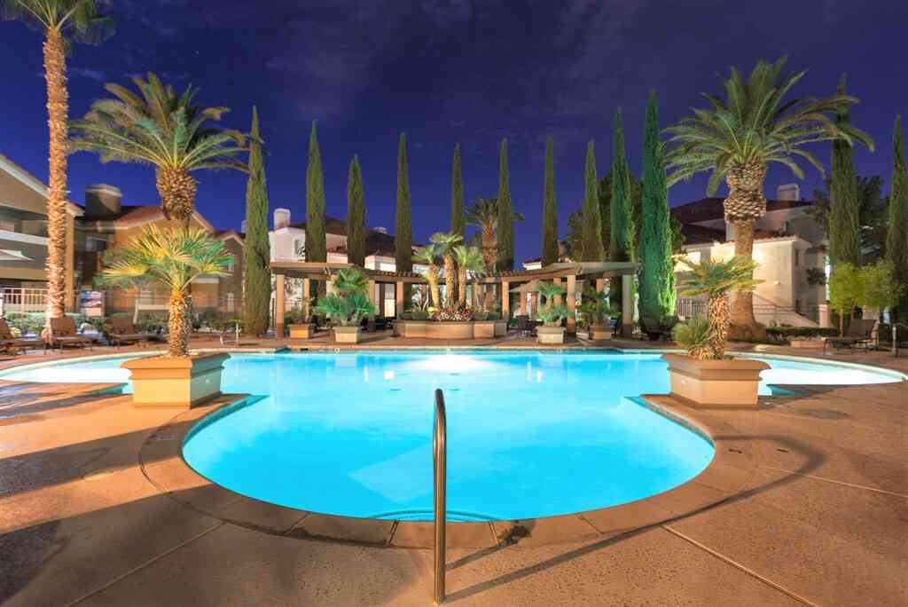 community pool night photo
