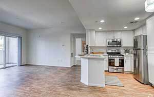 ritiro apartments white cabinet kitchen livingroom
